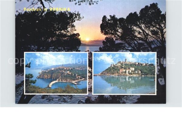 Vrbnik Panorama Küstenstadt Abendstimmung