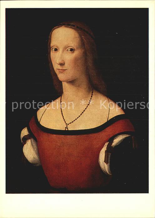 Kuenstlerkarte Alte Kuenstler Lorenzo Costa Portrait of a Lady 1500