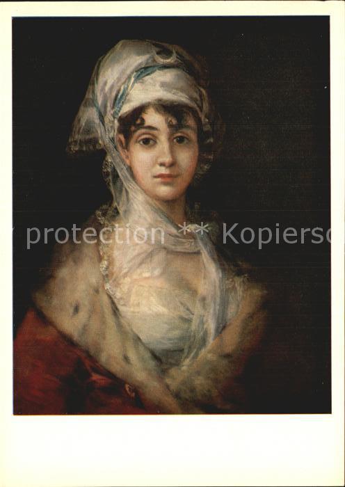 Kuenstlerkarte Alte Kuenstler Francisco Goya Portrait of the Actress