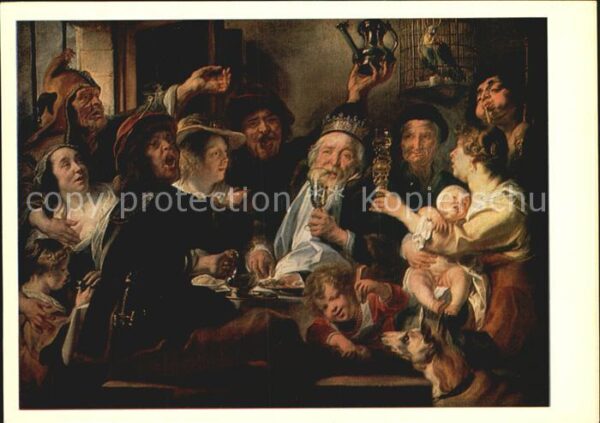 Kuenstlerkarte Alte Kuenstler Jacob Jordaens The Bean King 1638