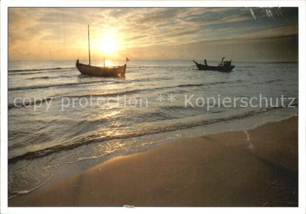 Boote Fischkutter Sonnenuntergang