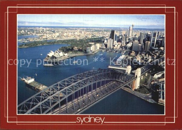 Sydney New South Wales Aerial view of Sidney Opera Bridge