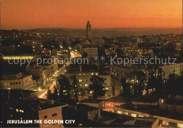Jerusalem Yerushalayim Partial view at night