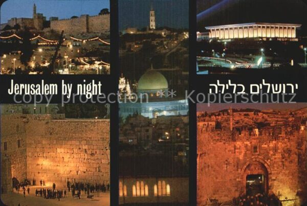 Jerusalem Yerushalayim bei Nacht Teilansichten