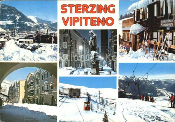 Sterzing Suedtirol mit Rosskopf Dorfmotive Seilbahn Schlep