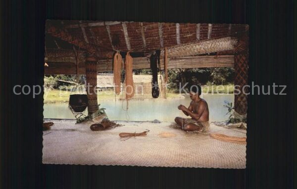Fiji Inside the coconut products bure is a m