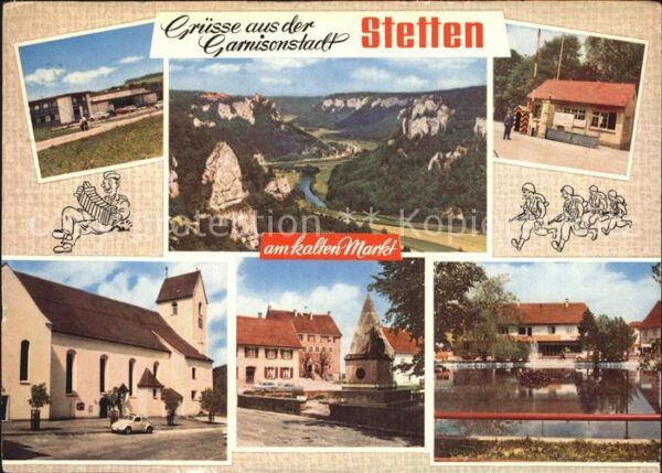 Stetten kalten Markt Kaserne Panorama Kirche Dorfpartie Teic