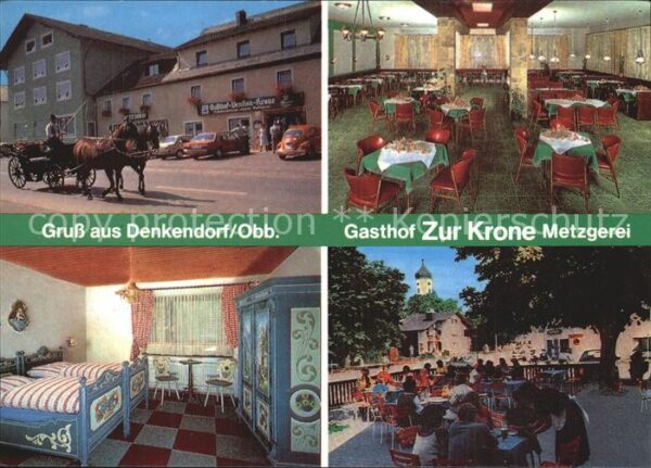 Denkendorf Oberbayern Gasthof Zur Krone Gastraum Zimmer Garte