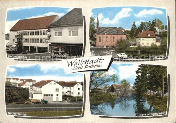Waibstadt Rathaus Teilansicht Kirche Neues Vierte
