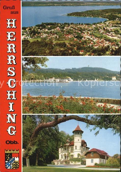Herrsching Ammersee Fliegeraufnahme Fahrgastschiff Schloss