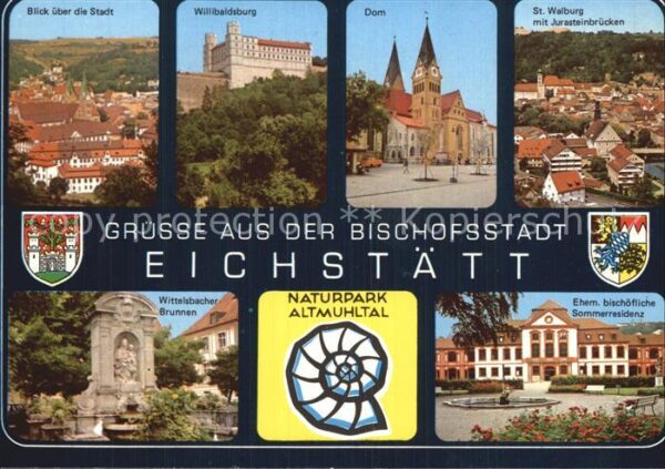 Eichstaett Oberbayern Stadtblick Willibaldsburg Dom St Walbur