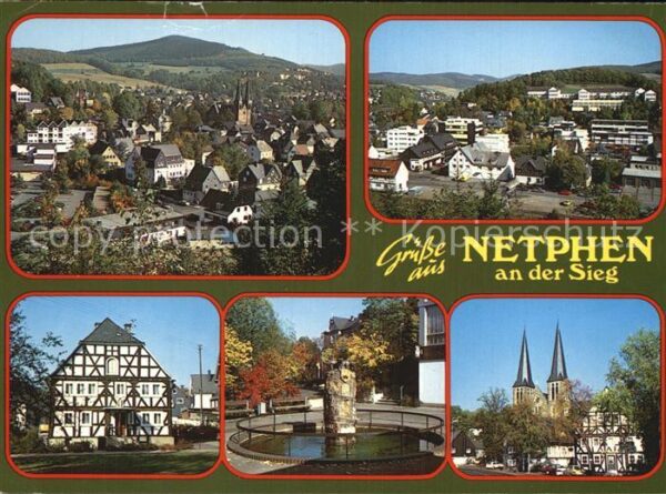 Netphen Panorama Ortsblick Fachwerkhaus Brunnen
