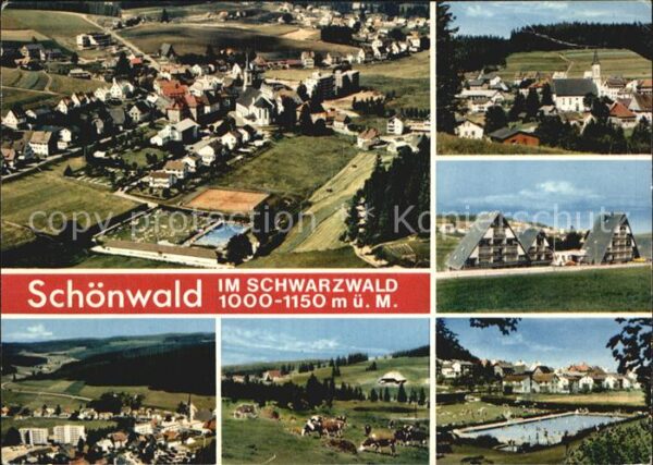 Schoenwald Schwarzwald Fliegeraufnahme Teilansichten Schwimmba