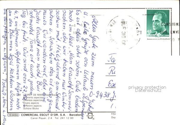 Lloret de Mar Brunnen Burg Kirche Strand Motorjacht – Bild 2
