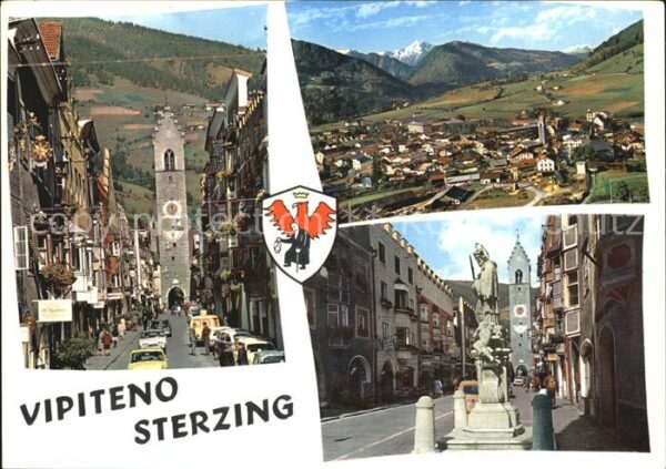 Sterzing Suedtirol Strassenpartie Stadttor Brunnen Panoram