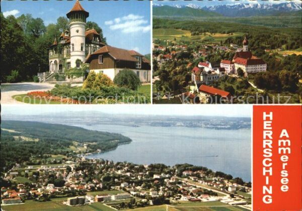 Herrsching Ammersee Schloss Hotel Teilansicht Fliegeraufnah