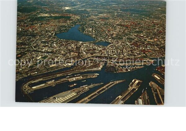 Hamburg Stadt und Hafen Fliegeraufnahme