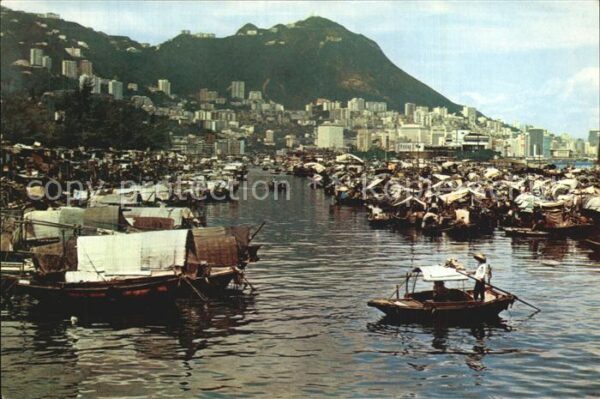 Hong Kong Boat People in Causeway Bay Typhoon She