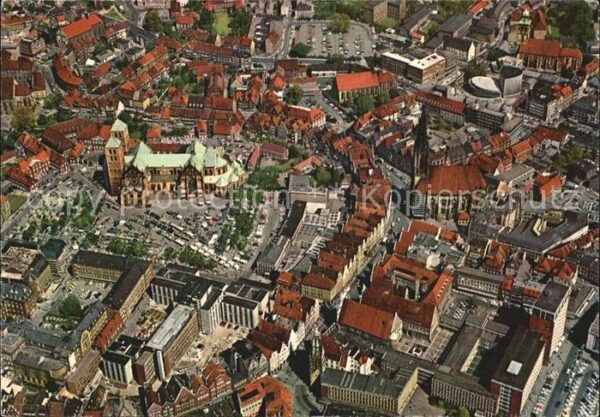 Muenster Westfalen Fliegeraufnahme mit Dom Lambertikirche