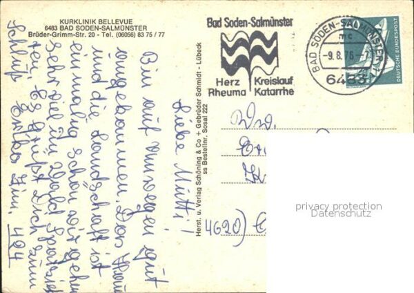 Bad Soden-Salmuenster Kurklinik Bellevue Speisesaal Aufenthal – Bild 2