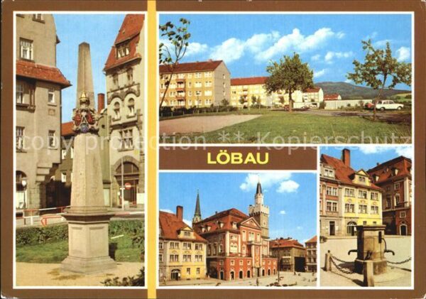 Loebau Sachsen Postmeilensäule Löbauer Berg Rathaus Pl