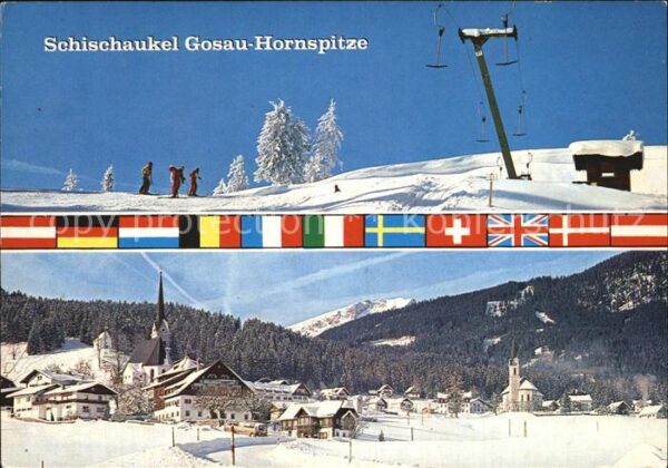 Gosau Oberoesterreich Hornspitze Skischaukel Panorama