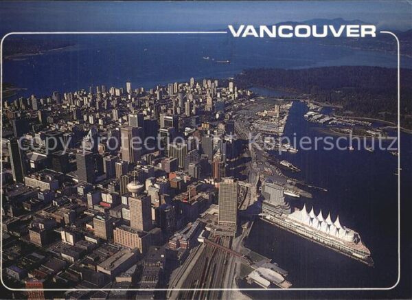 Vancouver British Columbia Aerial view Harbour Stanley Park and do