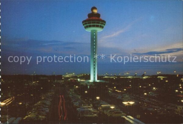 Singapore Night view of Changi International Airp