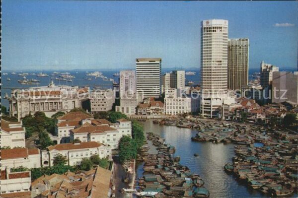 Singapore River and Big Commercial Buildings