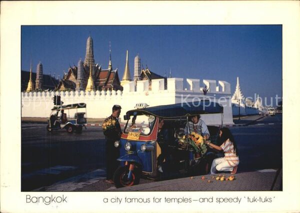 Bangkok City famous for temples and speedy tuk