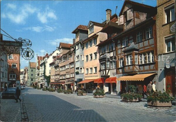 Lindau Bodensee Häuserpartie in der Innenstadt