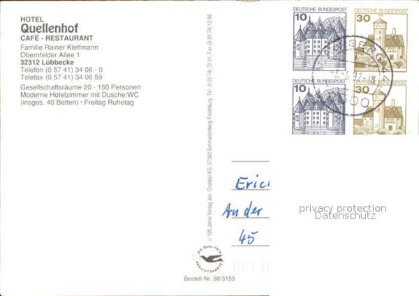 Luebbecke Westfalen Hotel Quellenhof Cafe Restaurant – Bild 2