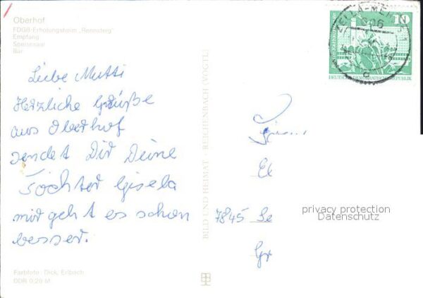 Oberhof Thueringen FDGB Erholungsheim Rennsteig Empfang Sp – Bild 2