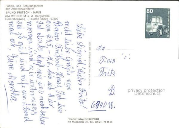 Weinheim Bergstrasse Bruno Fritsch Haus Ferienheim Schulunsh – Bild 2