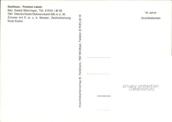 Oberkollbach Gasthaus Pension Lamm im Schwarzwald Re – Bild 2