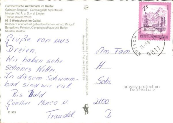 Wertschach Villach Gailtaler Bergbad Campingplatz Alpenfre – Bild 2