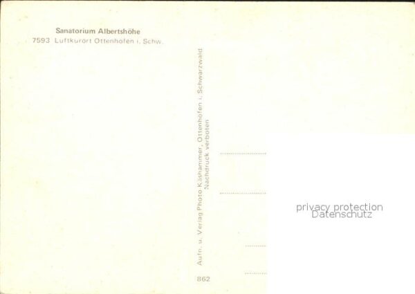 Ottenhoefen Schwarzwald Sanatorium Albertshöhe Luftkurort – Bild 2