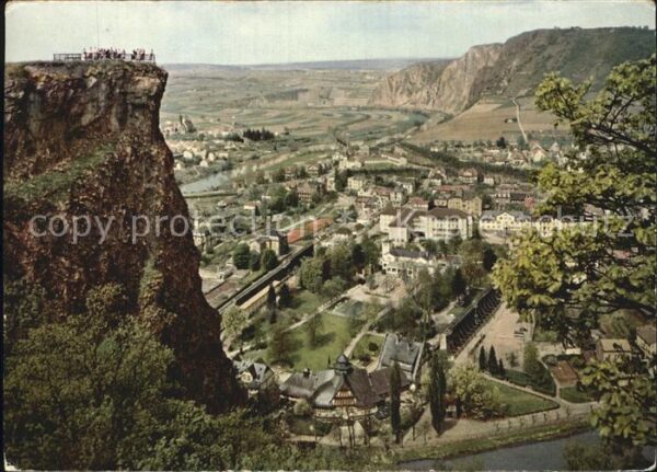 Bad Muenster Stein Ebernburg Blick auf Rheingrafenstein Bäderhaus un