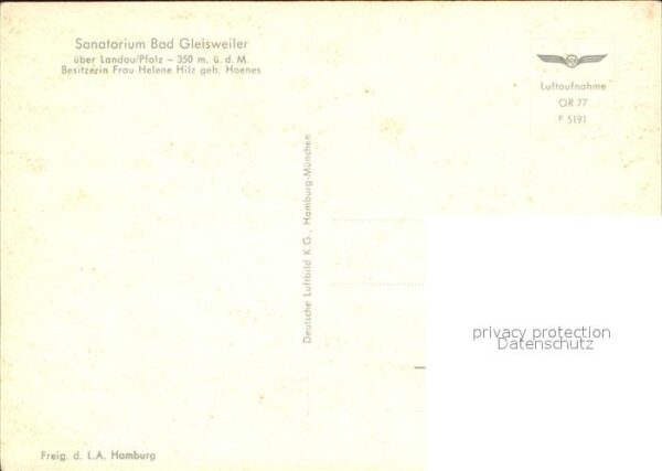 Bad Gleisweiler Sanatorium Fliegeraufnahme – Bild 2