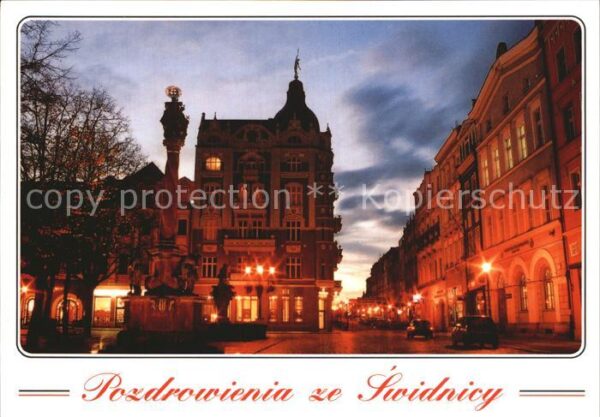 Swidnica Marktplatz Altstadt am Abend