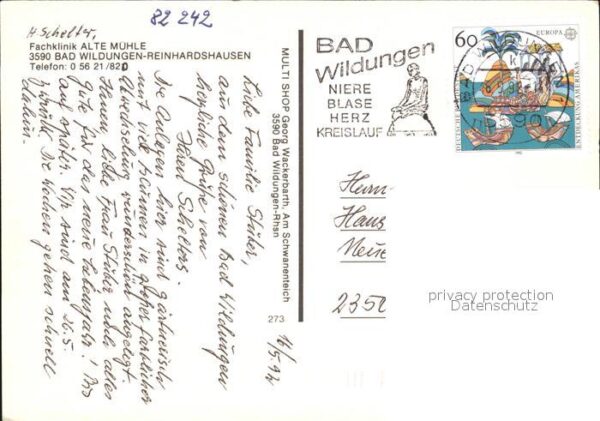 Bad Wildungen Fachklinik Alte Mühle Hallenbad Speises – Bild 2
