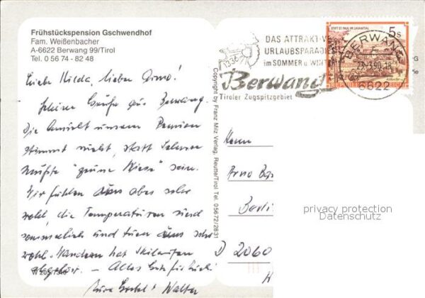 Berwang Tirol Frühstückspension Gschwendhof – Bild 2