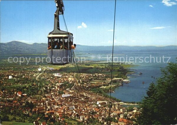 Bregenz Vorarlberg Fliegeraufnahme mit Pfänderbahn