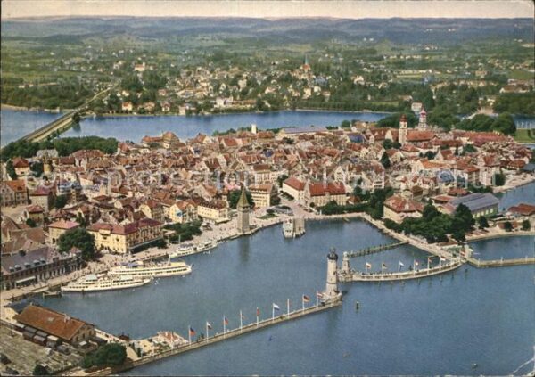 Lindau Bodensee Fliegeraufnahme Hafen