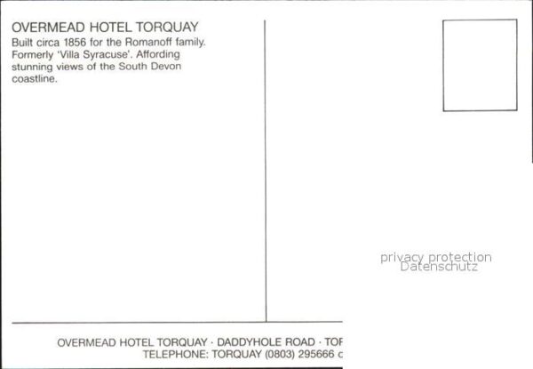 Torquay Torbay Overmead Hotel Zeichnung – Bild 2