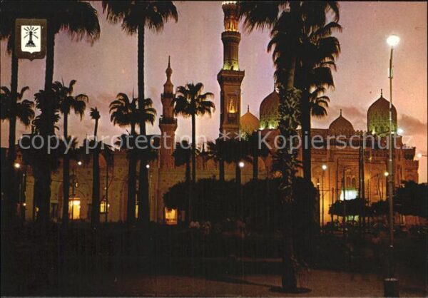Alexandria Alexandrie Aegypten Abu El Abbas Moschee bei Nacht