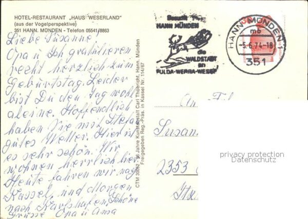 Hann. Muenden Fliegeraufnahme Hotel Restaurant Haus W – Bild 2