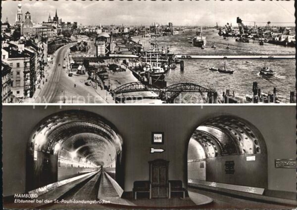 Hamburg Elbtunnel Fliegeraufnahme Hafen