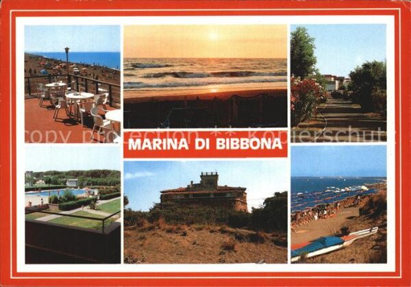 Marina di Bibbona Blick von der Terrasse Schwimmbad Stran