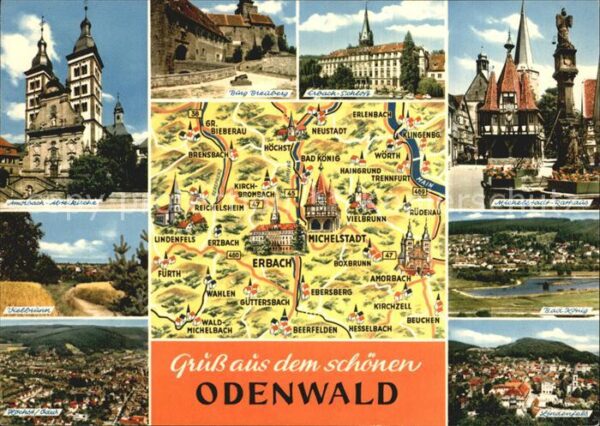 Odenwald Michelstadt Rathaus Abteikirche Bad Kön